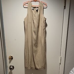 Liz Claiborne Tan Sleeveless Midi Dress